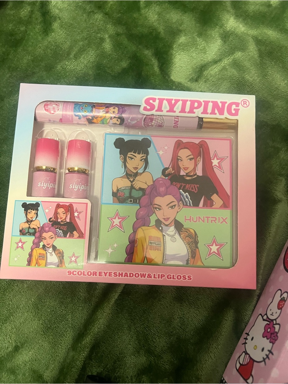SIYIPING Pink Cartoon Eyeshadow & Lip Gloss Set